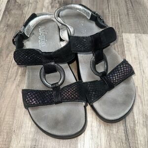 Alegria Women’s Julie Comfortable Leather Adjustable Sandals Iridescent Size 38